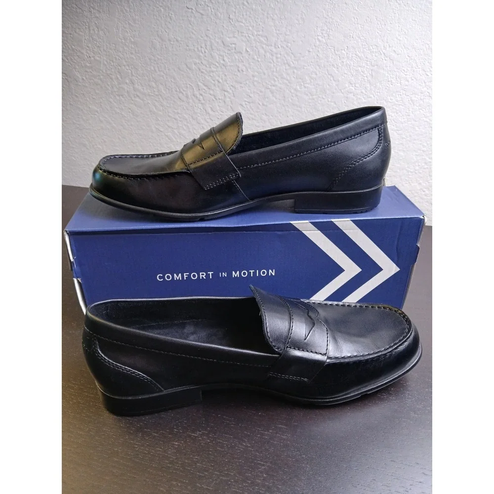 Rockport Mens Classic Loafer Penny Black Leather TruTECH M76443 Size 10.5 M